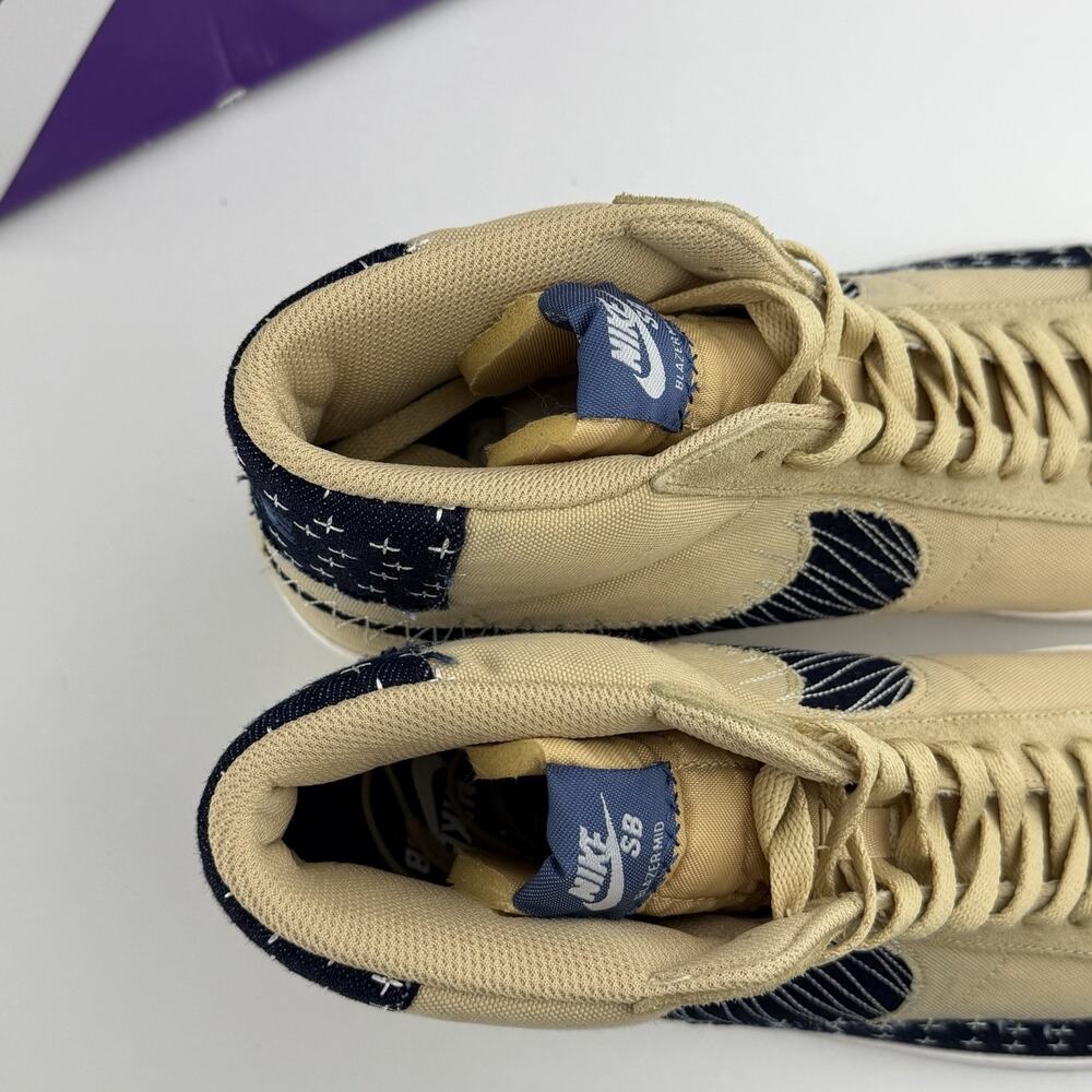 Nike SB Zoom Blazer Mid PRM Sashiko Sesame Mystic Navy CT0715-200 Size 11.5 - Picture 7 of 11